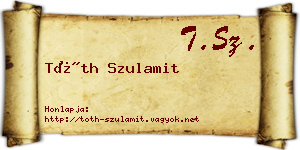 Tóth Szulamit névjegykártya